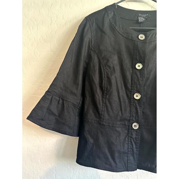 Sandro Black Button-Up Women's Top - Picture 10 of 15